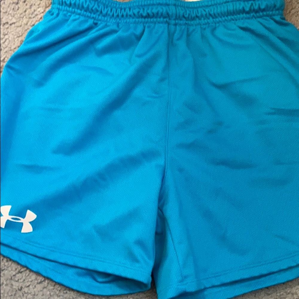 turquoise under armor basketball shorts